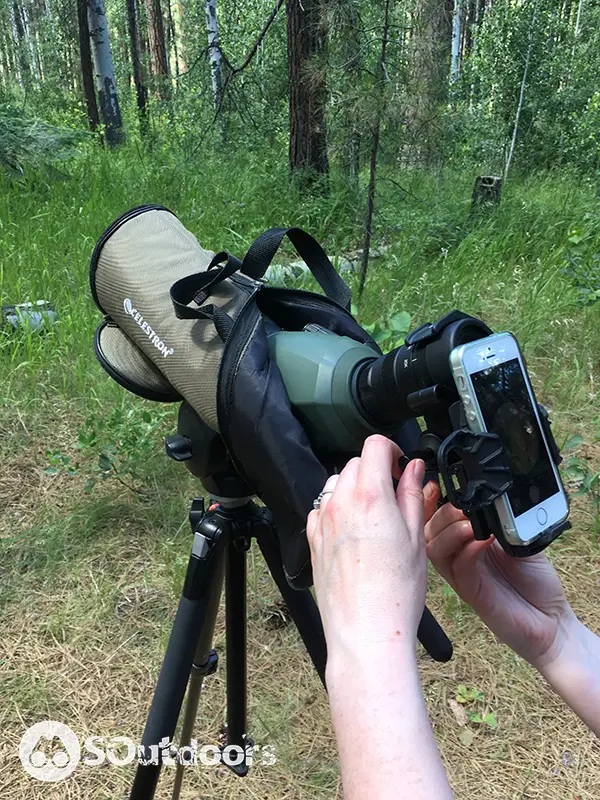 Capturing spotting scope footage using an iPhone