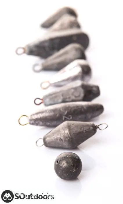 Fishing weights with corresponding weight number