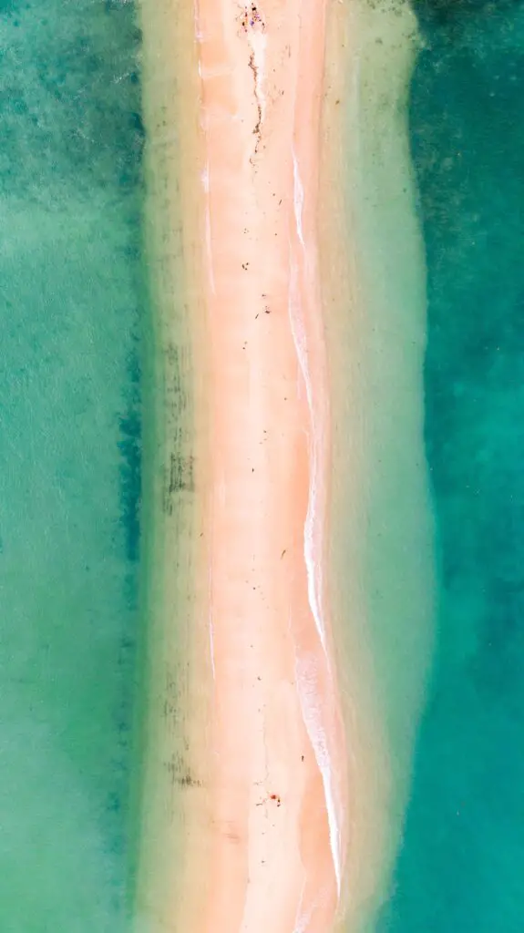 Sand bar image aerial view